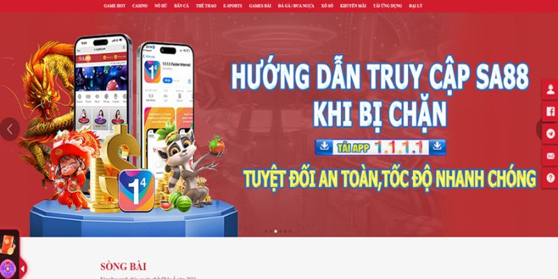 Truy cập nhà cái để thực hiện thủ tục đăng ký SA88